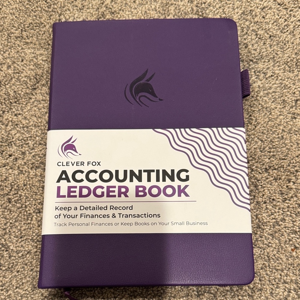 Clever Fox Purple Accounting Ledger Book